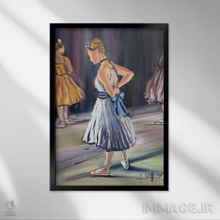 تابلو دکوراتیو Ballerina,رویاپردازی با دگا اثر لیزا الی - نمای قابدار مشکی