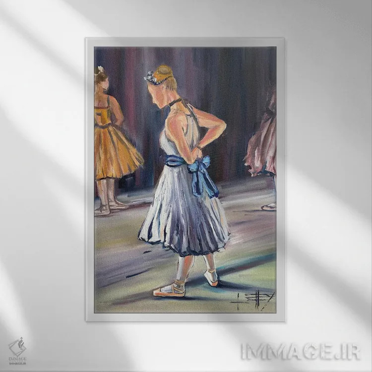 تابلو دکوراتیو Ballerina,رویاپردازی با دگا اثر لیزا الی - نمای قابدار سفید
