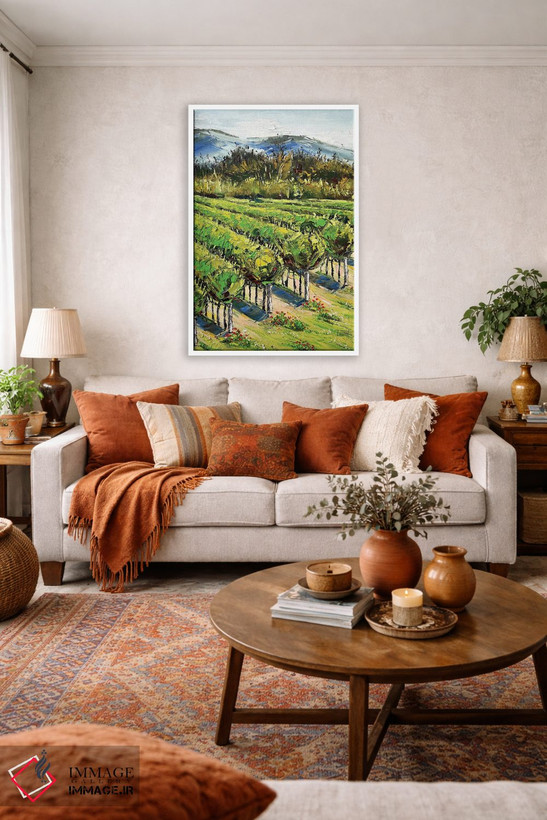 تابلو دکوراتیو Carmel River Valley Winery,بهار در تاکستان های دره کارمل ریور اثر لیزا الی - D2W