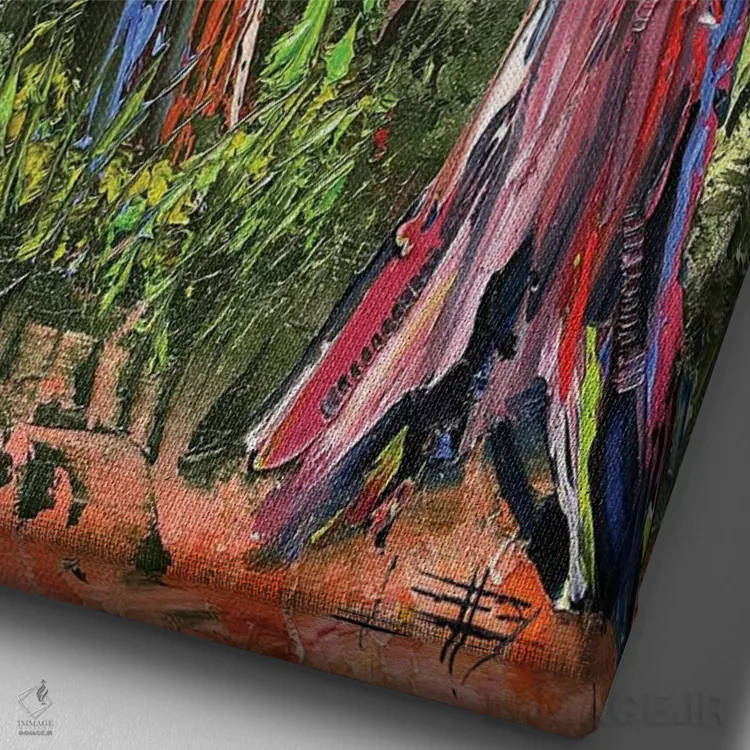 تابلو دکوراتیو Giant Sequoia Trees,درختان سرخ چوب کالیفرنیا اثر لیزا الی - نمای نزدیک بافت بوم