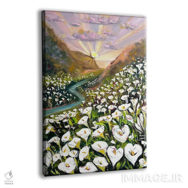تابلو دکوراتیو دره گل کالالاله اثر لیزا الی - نمای پرسپکتیو محصول