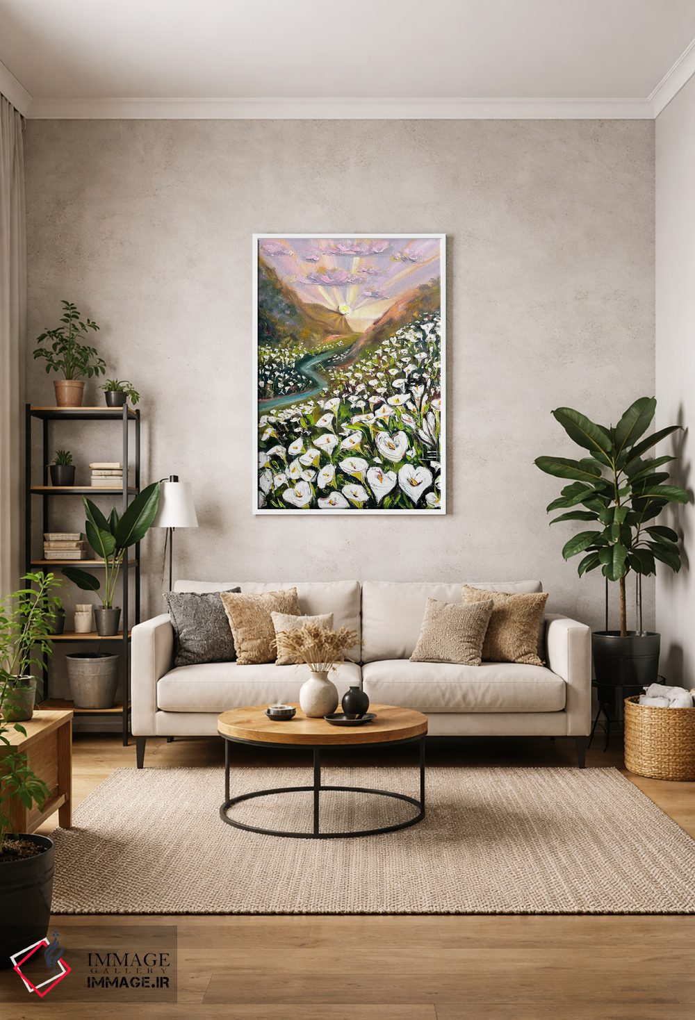 تابلو دکوراتیو دره گل کالالاله اثر لیزا الی - D1W