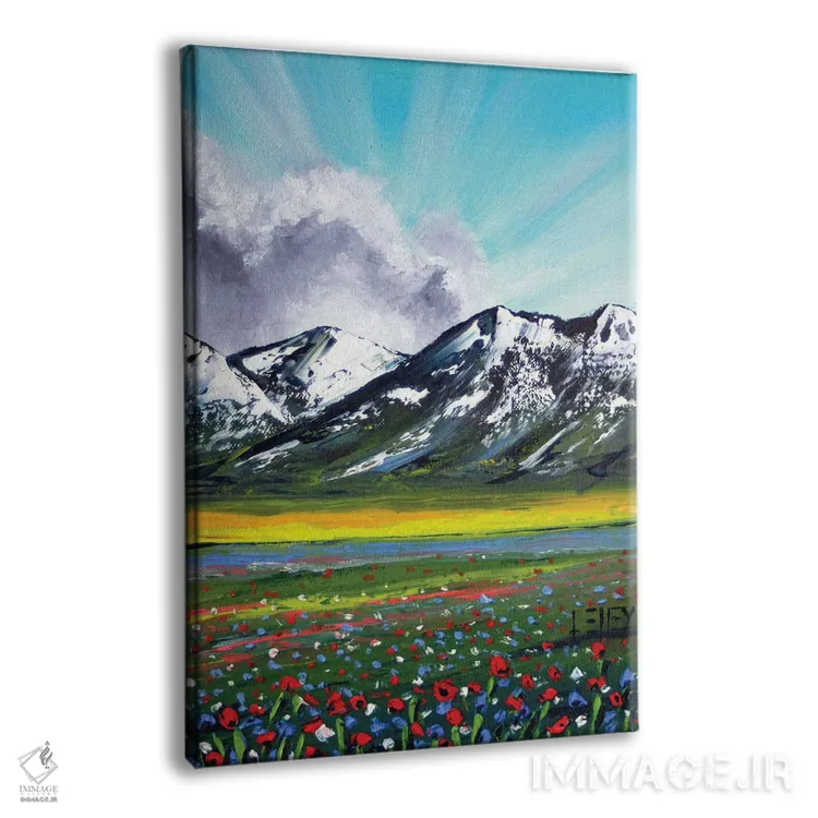 تابلو انتزاعی گل های وحشی کوهستانی اثر لیزا الی - نمای پرسپکتیو محصول