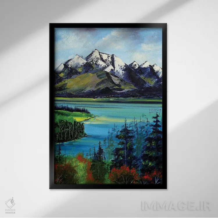 تابلو دکوراتیو ائوراکی اثر لیزا الی - نمای قابدار مشکی