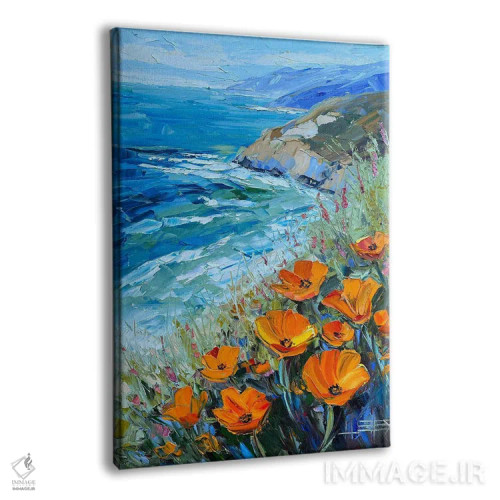 تابلو دکوراتیو رویای ساحلی ون گوگ اثر لیزا الی - نمای پرسپکتیو محصول