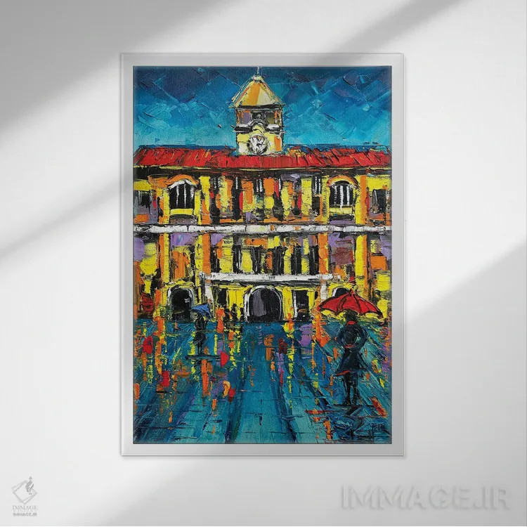 تابلو دکوراتیو ساختمان اسکله سان فرانسیسکو اثر لیزا الی - نمای قابدار سفید