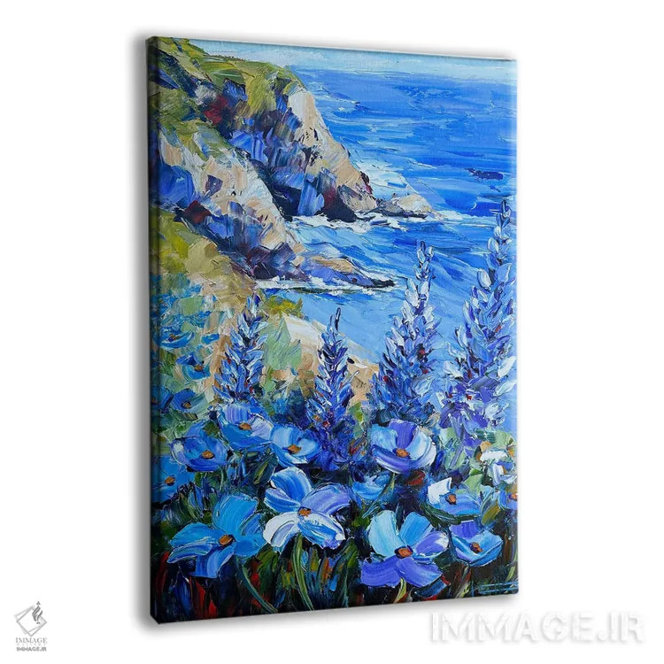 تابلو دکوراتیو غزل دریای آبی اثر لیزا الی - نمای پرسپکتیو محصول