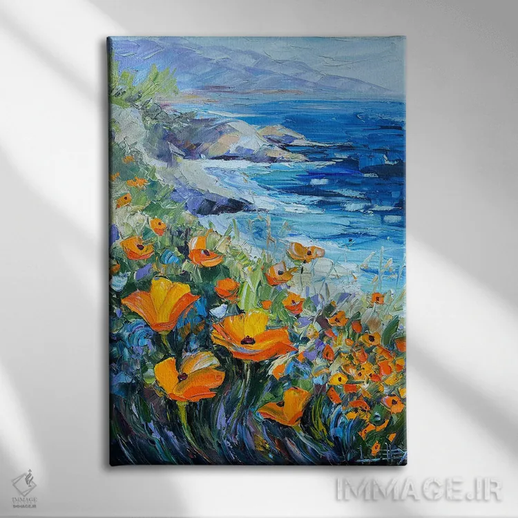 تابلو دکوراتیو ون گوگ در ساحل اثر لیزا الی - نمای روبهرو روی دیوار