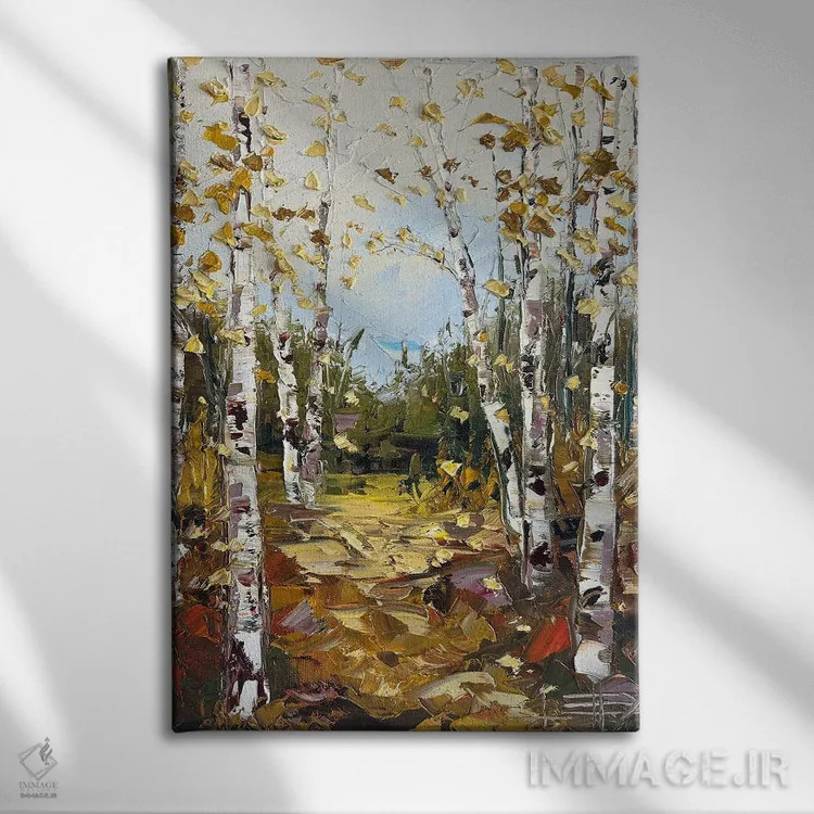 تابلو دکوراتیو درخشش پاییز اثر لیزا الی - نمای روبهرو روی دیوار