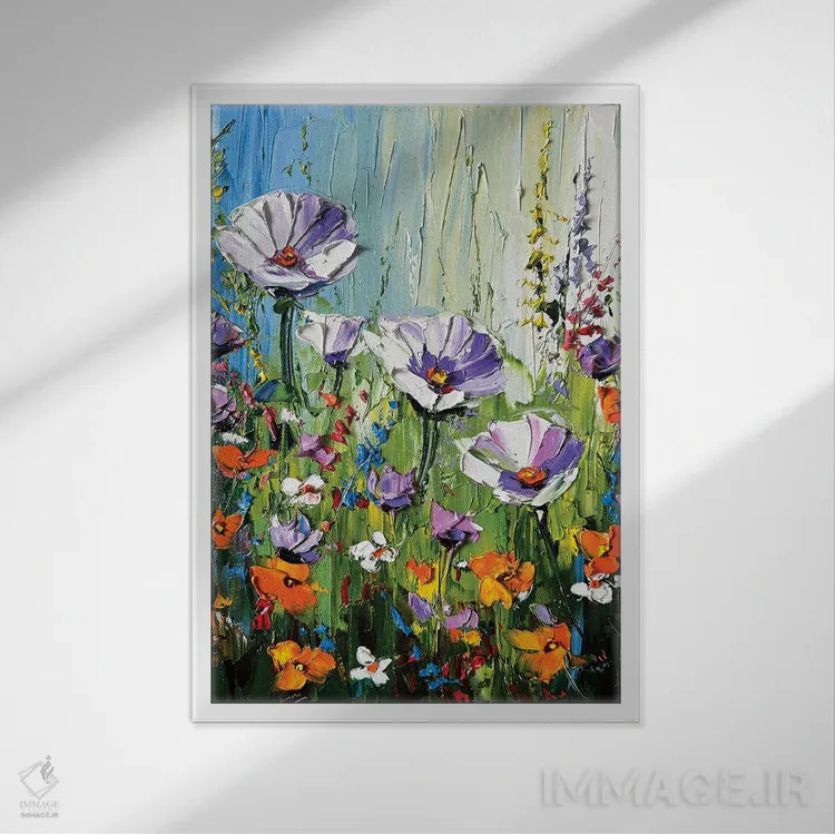 تابلو دکوراتیو رویای باغ سرشار از خوشی اثر لیزا الی - نمای قابدار سفید