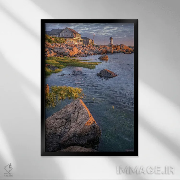 تابلو دکوراتیو Gloucester, Massachusetts, USA,فانوس دریایی آنیسکوام… اثر لیزا اس. انگلبریخت - نمای قابدار مشکی