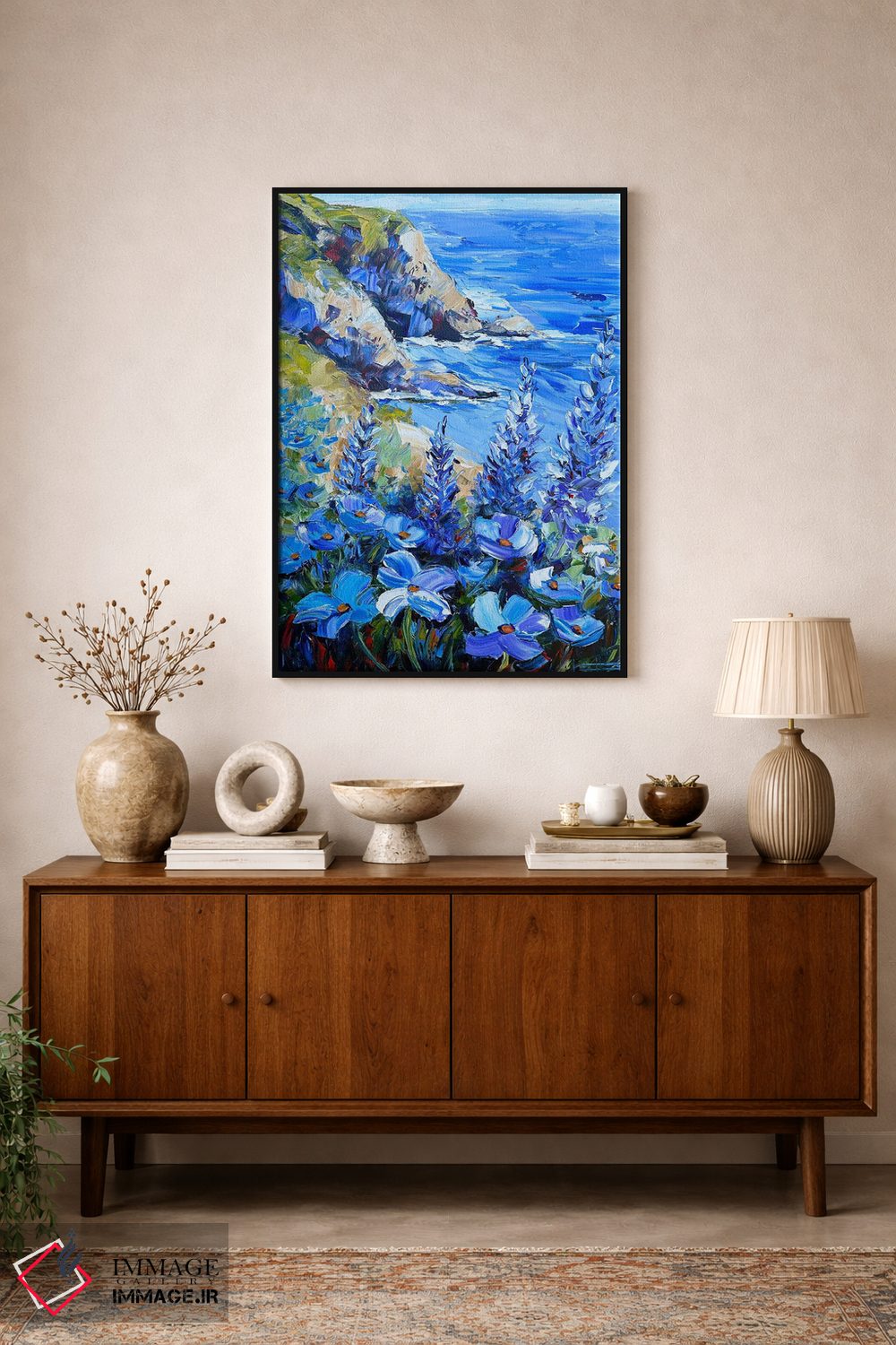 تابلو دکوراتیو غزل دریای آبی اثر لیزا الی - D1B