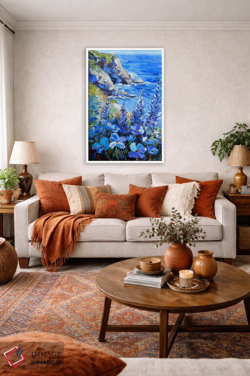 تابلو دکوراتیو غزل دریای آبی اثر لیزا الی - D2W