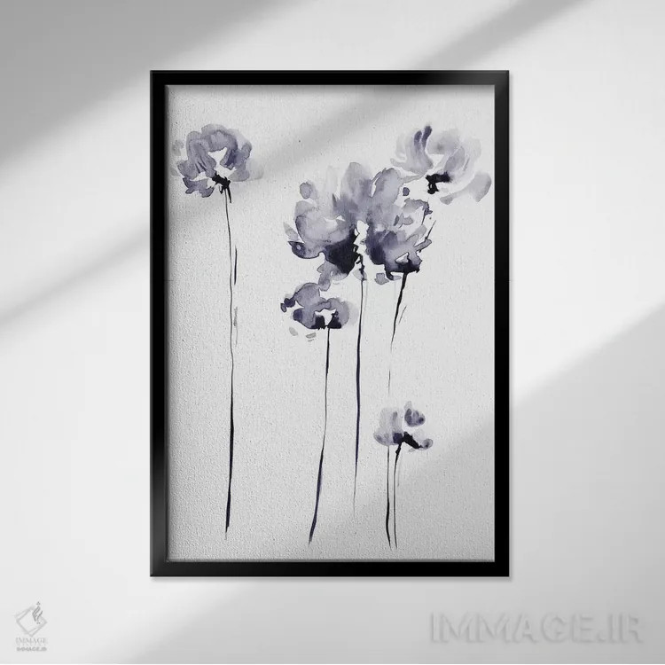 تابلو انتزاعی صبح زود ۱ اثر لسیا بینکین - نمای قابدار مشکی