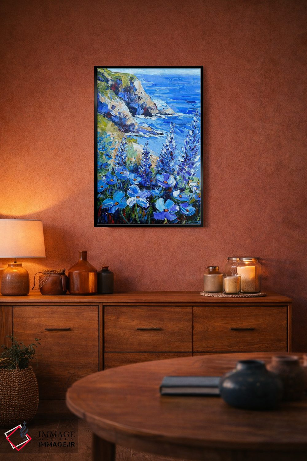 تابلو دکوراتیو غزل دریای آبی اثر لیزا الی - D5B