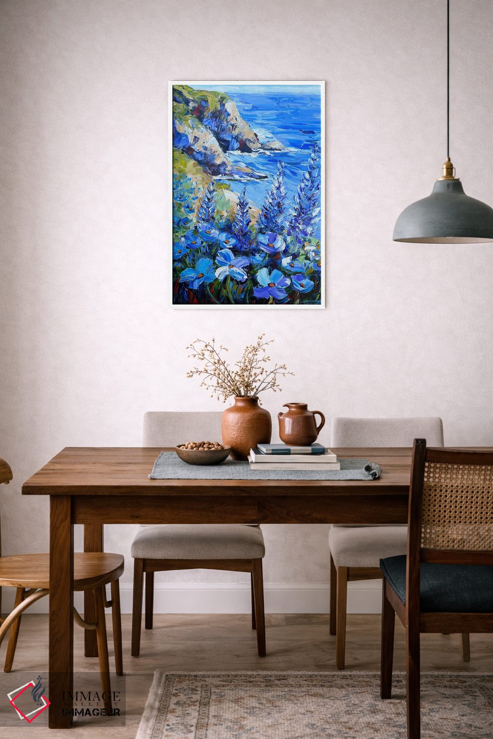 تابلو دکوراتیو غزل دریای آبی اثر لیزا الی - D6W