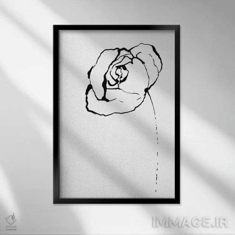تابلو مینیمال خطوط ساده I اثر لسیا بینکین - نمای قابدار مشکی