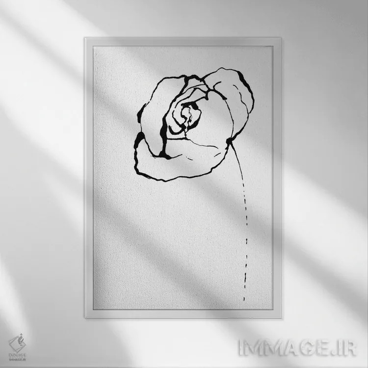 تابلو مینیمال خطوط ساده I اثر لسیا بینکین - نمای قابدار سفید