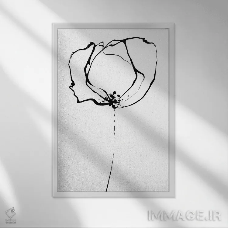 تابلو مینیمال خطوط ساده III اثر لسیا بینکین - نمای قابدار سفید