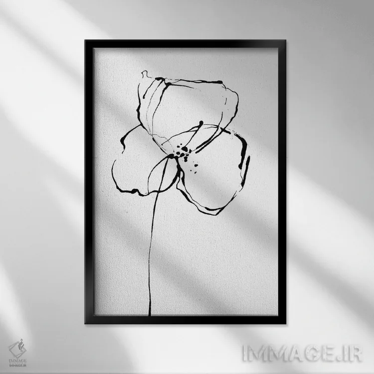 تابلو مینیمال خطوط ساده II اثر لسیا بینکین - نمای قابدار مشکی