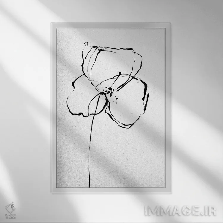 تابلو مینیمال خطوط ساده II اثر لسیا بینکین - نمای قابدار سفید