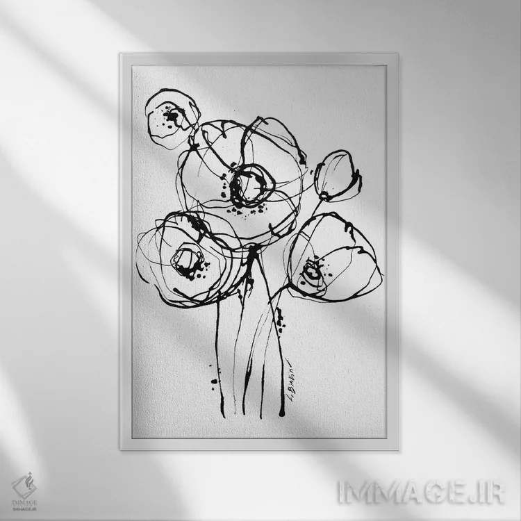 تابلو مینیمال حرکت I اثر لسیا بینکین - نمای قابدار سفید
