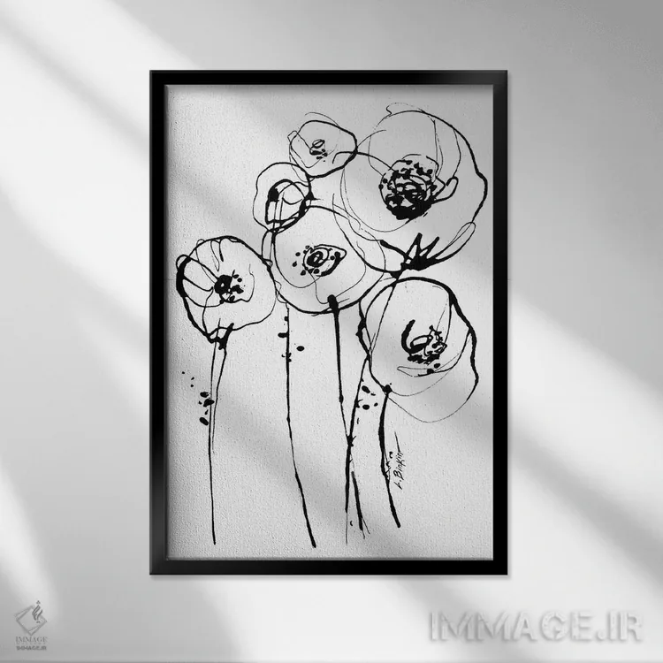 تابلو مینیمال حرکت II اثر لسیا بینکین - نمای قابدار مشکی