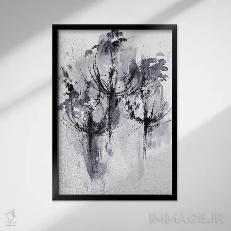 تابلو انتزاعی شب اثر لسیا بینکین - نمای قابدار مشکی