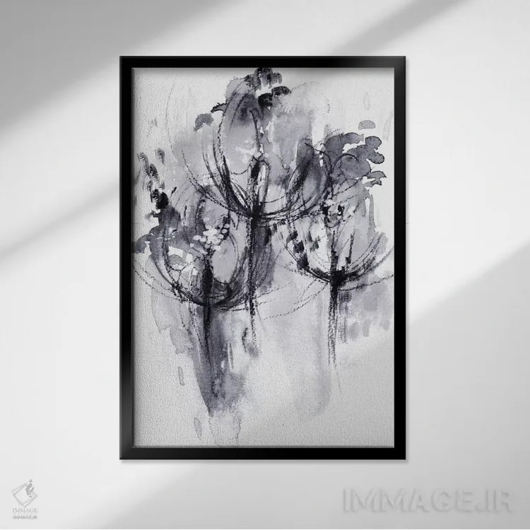 تابلو انتزاعی شب اثر لسیا بینکین - نمای قابدار مشکی