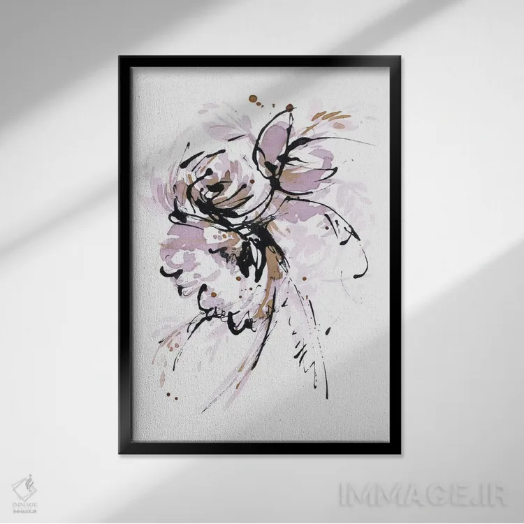 تابلو انتزاعی روز بادخیز اثر لسیا بینکین - نمای قابدار مشکی