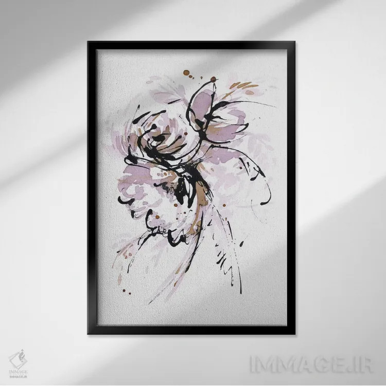 تابلو انتزاعی روز بادخیز اثر لسیا بینکین - نمای قابدار مشکی