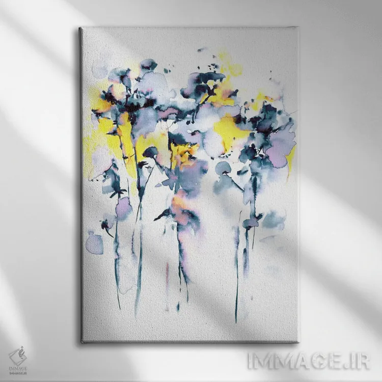 تابلو انتزاعی مزارع شادی اثر لسیا بینکین - نمای روبهرو روی دیوار
