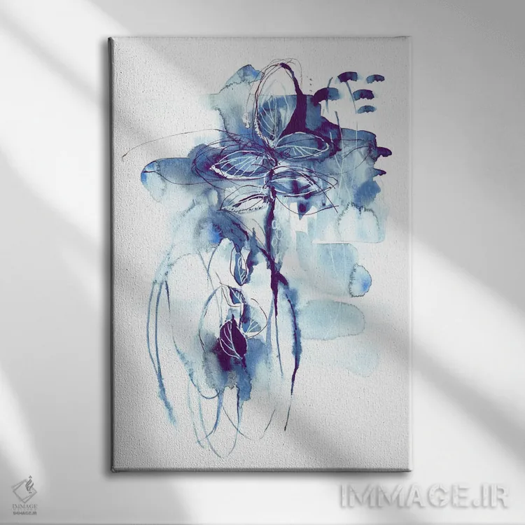 تابلو انتزاعی اولین باران اثر لسیا بینکین - نمای روبهرو روی دیوار