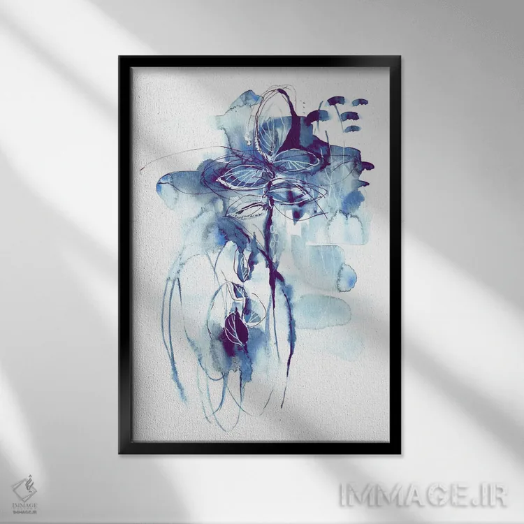 تابلو انتزاعی اولین باران اثر لسیا بینکین - نمای قابدار مشکی