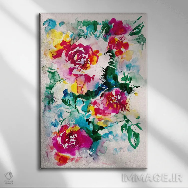 تابلو دکوراتیو دریاچه رنگ ها اثر لسیا بینکین - نمای روبهرو روی دیوار