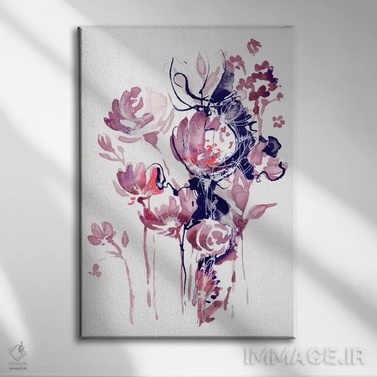 تابلو انتزاعی غروب تابستانی اثر لسیا بینکین - نمای روبهرو روی دیوار
