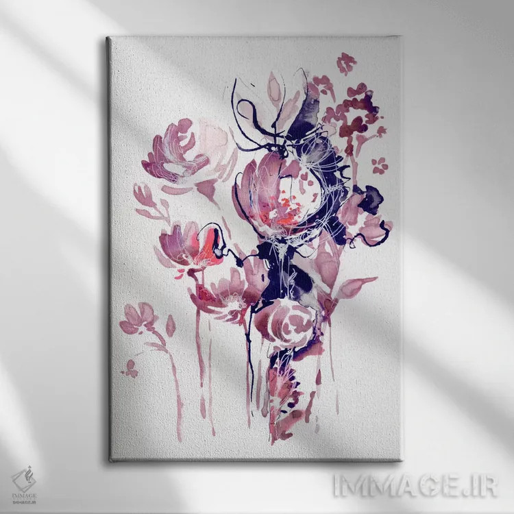 تابلو انتزاعی غروب تابستانی اثر لسیا بینکین - نمای روبهرو روی دیوار