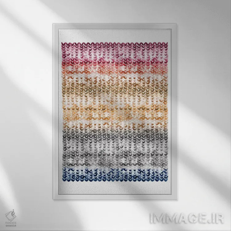 تابلو انتزاعی رنگ های غبار اثر لسیا بینکین - نمای قابدار سفید