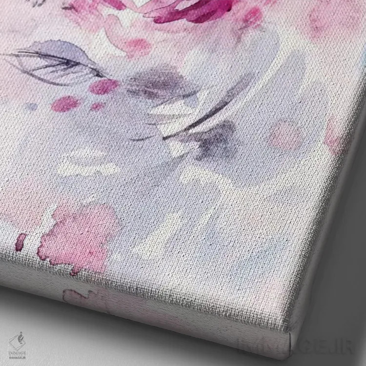 تابلو دکوراتیو دسته گل مینیمال II اثر لسیا بینکین - نمای نزدیک بافت بوم