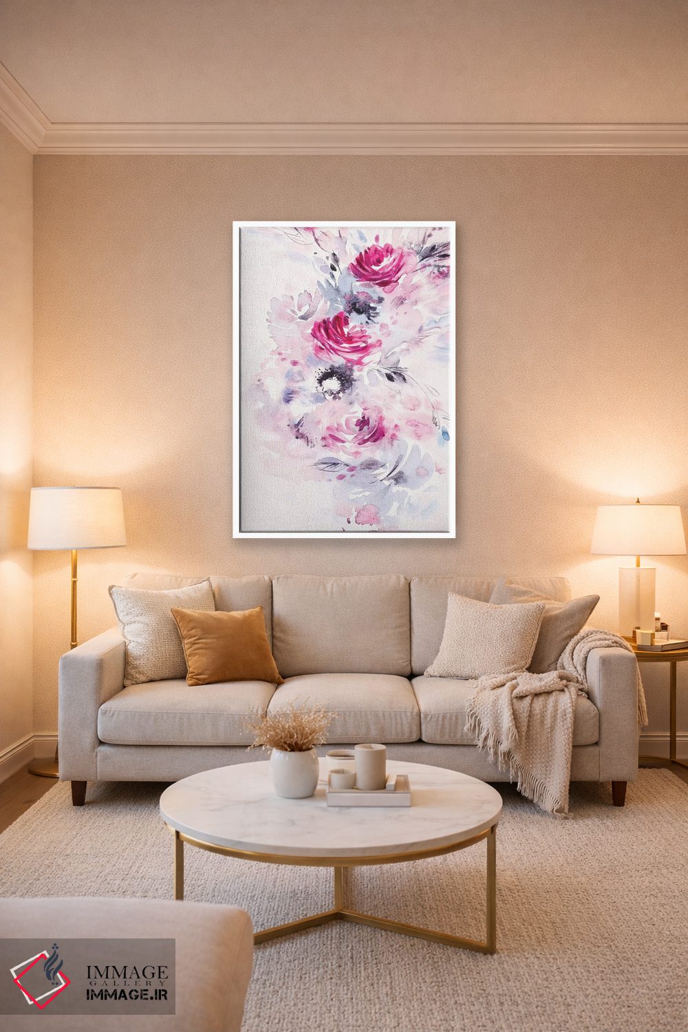 تابلو دکوراتیو دسته گل مینیمال II اثر لسیا بینکین - D2W