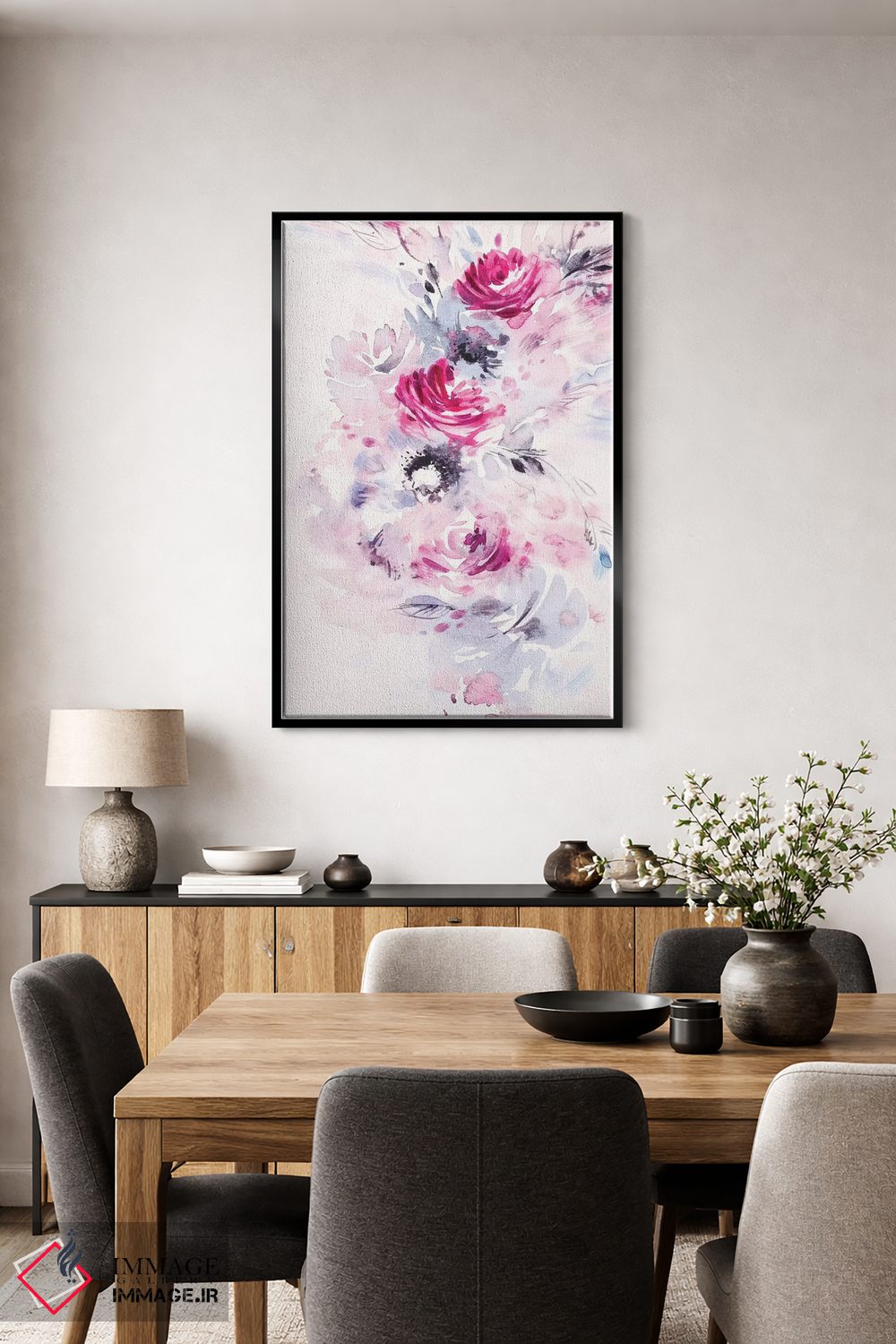 تابلو دکوراتیو دسته گل مینیمال II اثر لسیا بینکین - D3B