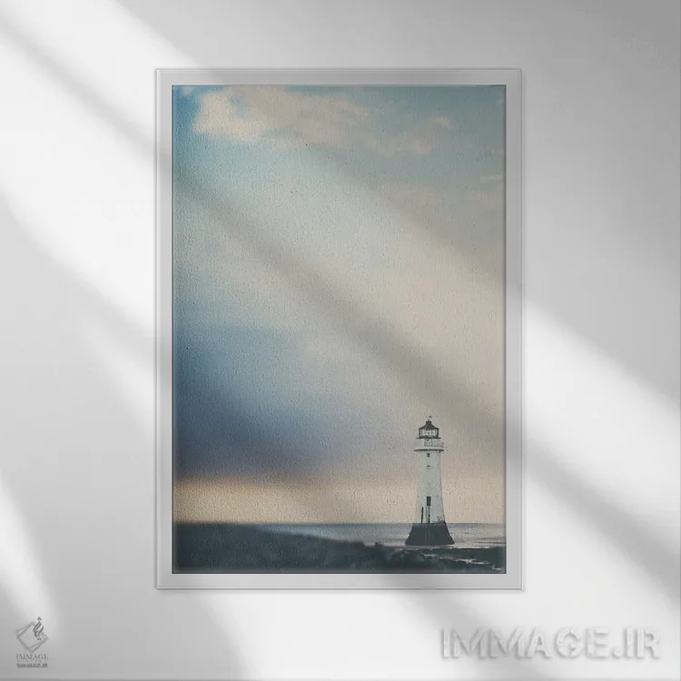 تابلو دکوراتیو چراغ ها تو را به خانه راهنمایی می کنند اثر لورا ایوانز - نمای قابدار سفید