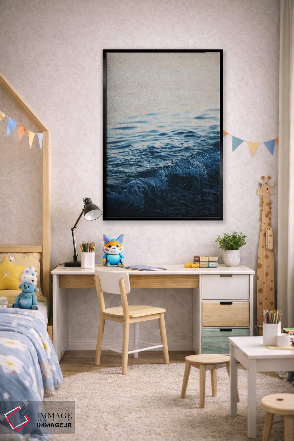 تابلو دکوراتیو موج های دریا اثر لورا ایوانز - D2B