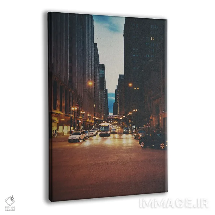 تابلو دکوراتیو خیابان های شیکاگو اثر لورا ایوانز - نمای پرسپکتیو محصول