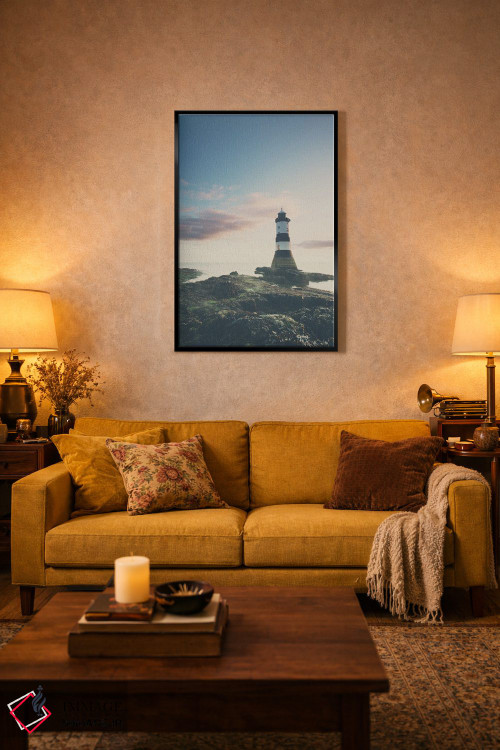 تابلو دکوراتیو فانوس دریایی پنروز هنگام طلوع آفتاب اثر لورا ایوانز - D2B