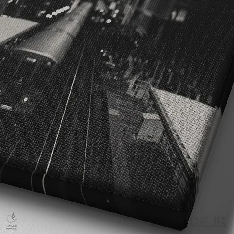 تابلو دکوراتیو قطار L در منطقه ساوت لوپ شیکاگو اثر لورا ایوانز - نمای نزدیک بافت بوم