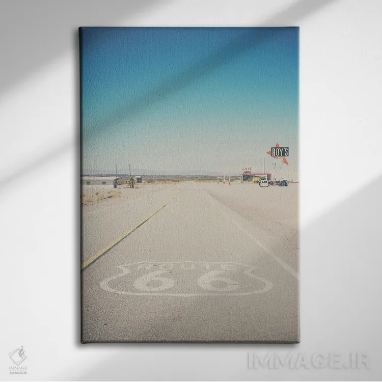 تابلو دکوراتیو جاده ۶۶ کالیفرنیا اثر لورا ایوانز - نمای روبهرو روی دیوار