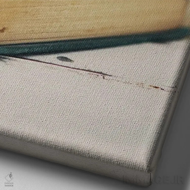 تابلو دکوراتیو یک جلد کتاب اثر لورا ایوانز - نمای نزدیک بافت بوم