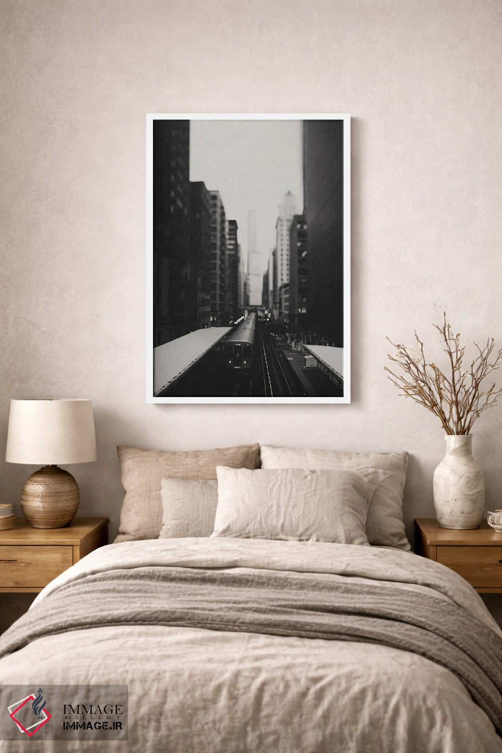 تابلو دکوراتیو قطار L در منطقه ساوت لوپ شیکاگو اثر لورا ایوانز - D1W