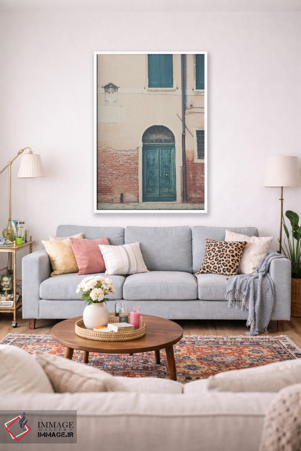 تابلو دکوراتیو دری سبز در ونیز اثر لورا ایوانز - D1W
